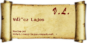 Vácz Lajos névjegykártya